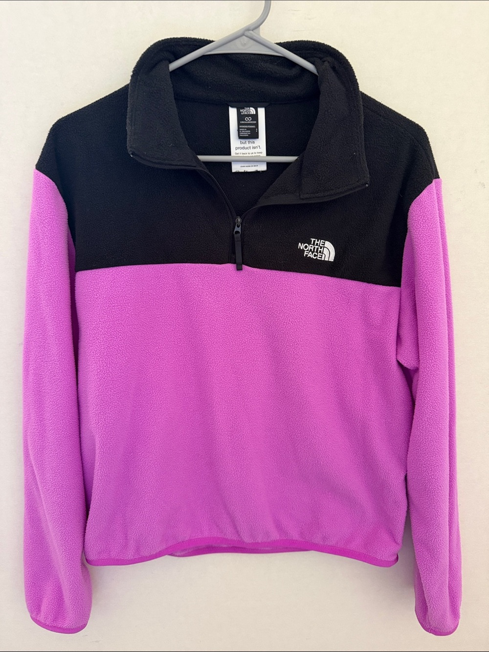 The North Face Black and Purple Half-Zip Fleece Pullover